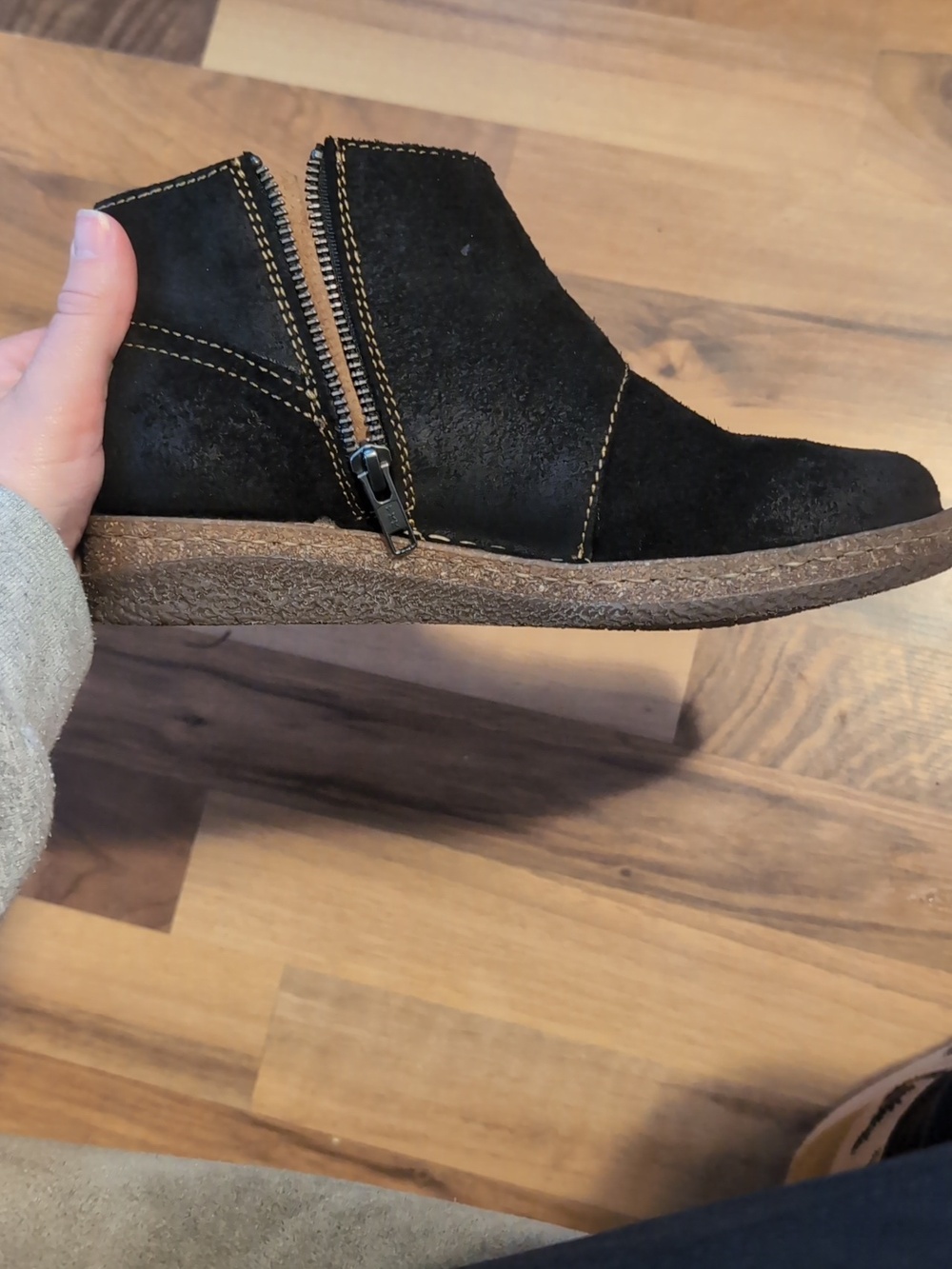 Born Black Suede Tora Bootie with Brown Cork Sole - Picture 9 of 9